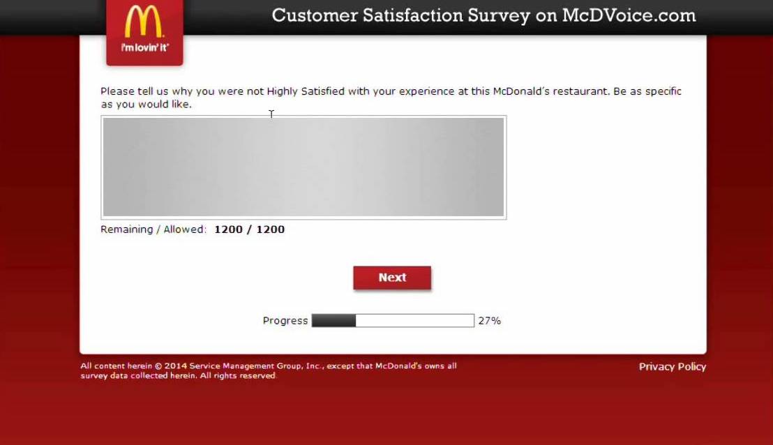 Mcdvoice Survey