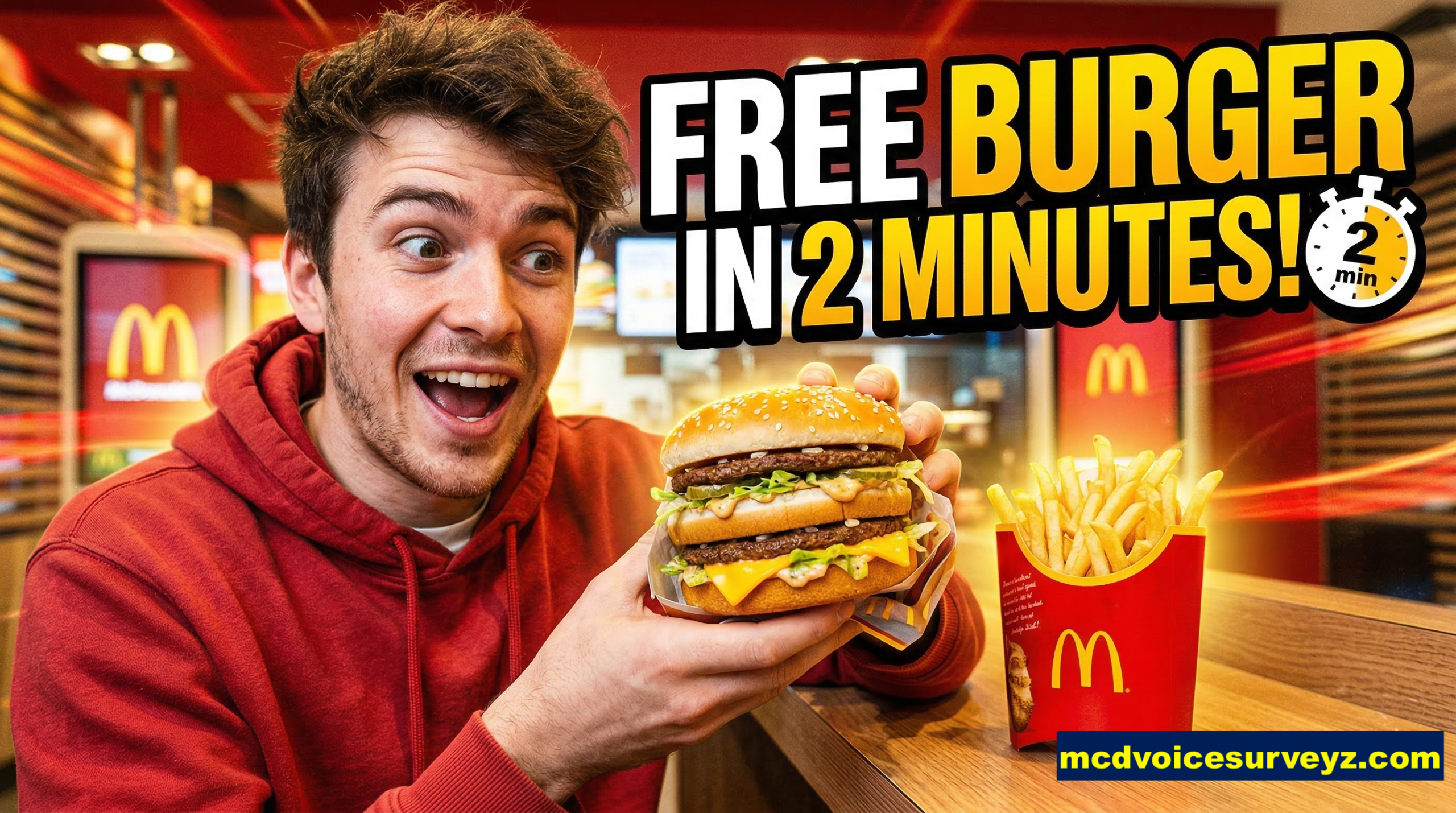 Get A Free McDonald’s Burger In Just 2 Minutes