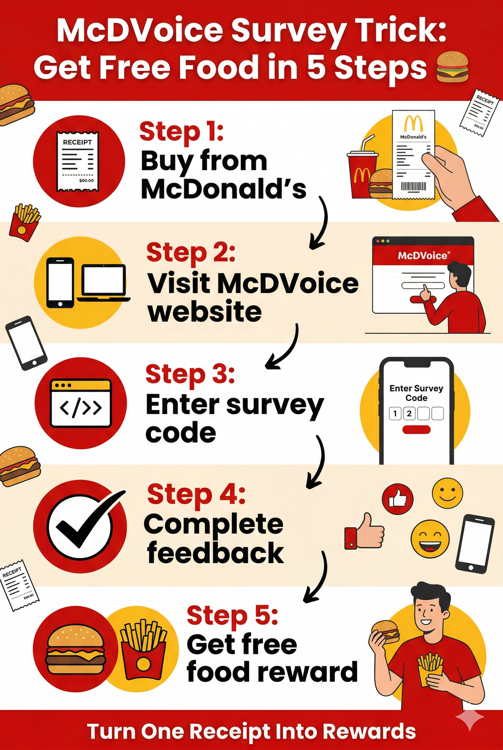McDVoice Survey Trick: Secret Way To Turn One Receipt Into Multiple Free Rewards