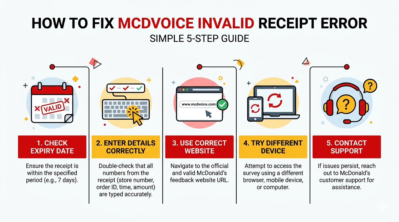 How To Fix McDVoice Invalid Receipt Error Stepby Step Guide