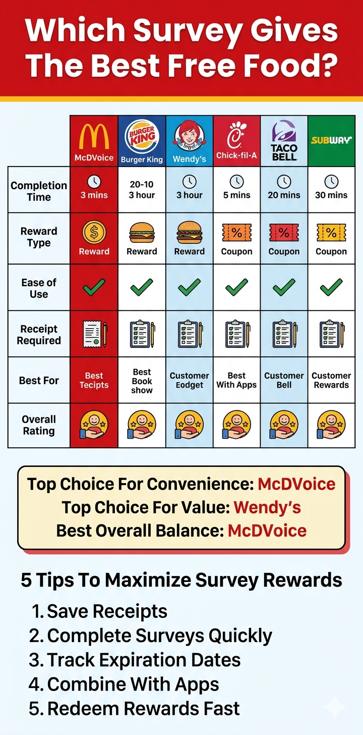 McDVoice vs Fast Food Surveys: Which Gives The Best Free Food?